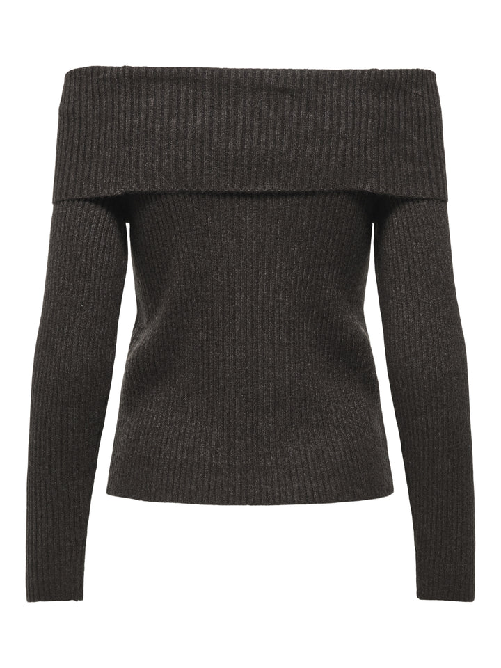 ONLKATIA LS OFF SHOULDER KNT NOOS, Chocolate Torte/Melange 244915001 Bild 2