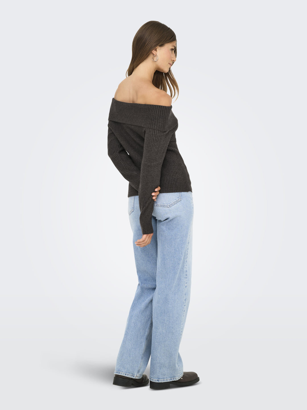 ONLKATIA LS OFF SHOULDER KNT NOOS, Chocolate Torte/Melange 244915001 Bild 4