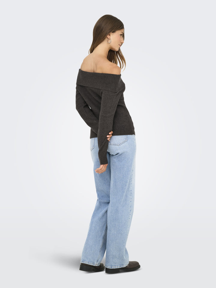 ONLKATIA LS OFF SHOULDER KNT NOOS, Chocolate Torte/Melange 244915001 Bild 4