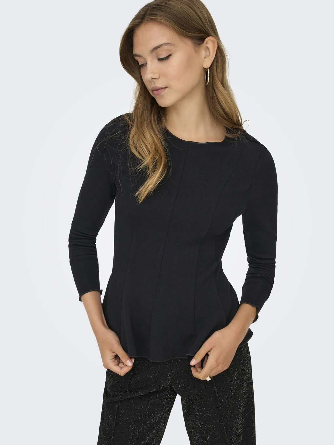 ONLKENYA L/S PEPLUM TOP JRS, Black 177911 Bild 5