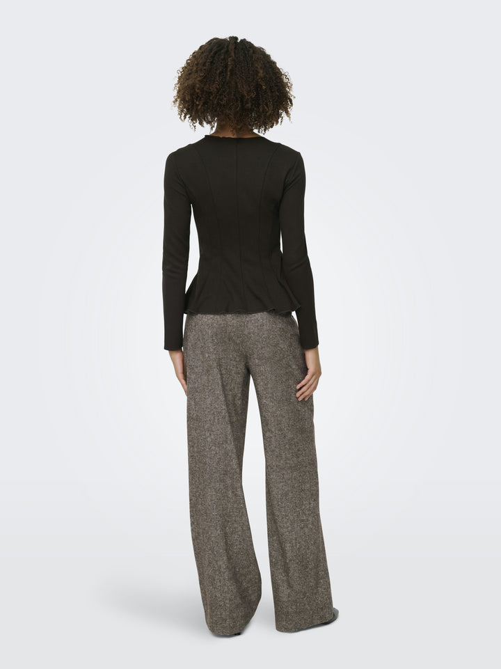 ONLKENYA L/S PEPLUM TOP JRS, Chocolate Torte 244915 Bild 3