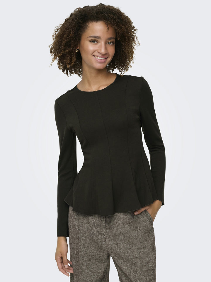 ONLKENYA L/S PEPLUM TOP JRS, Chocolate Torte 244915 Bild 4