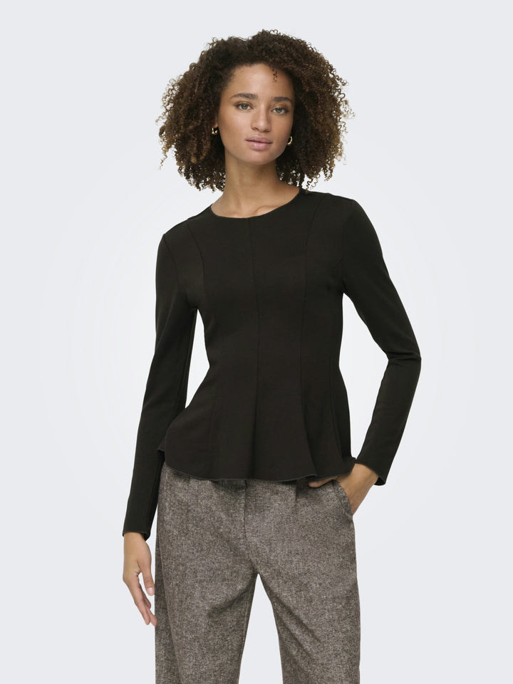 ONLKENYA L/S PEPLUM TOP JRS, Chocolate Torte 244915 Bild 6