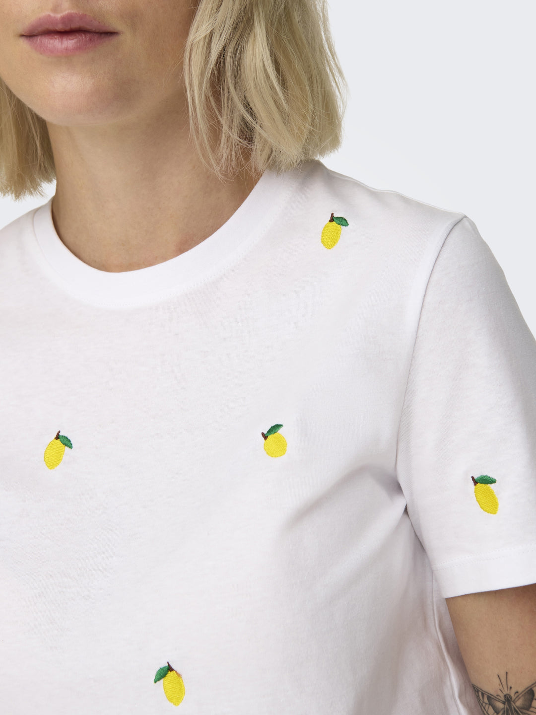 ONLKETTY S/S O-NECK TOP JRS NOOS, Bright White/Lemon 190858005 Bild 2