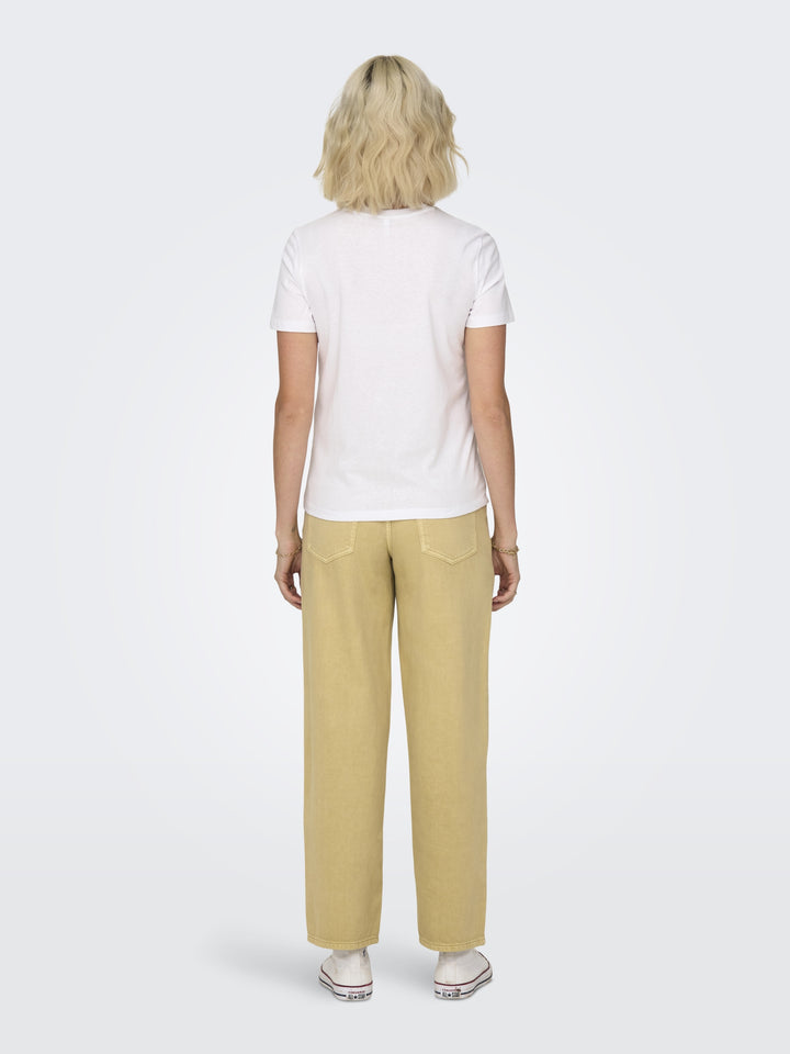 ONLKETTY S/S O-NECK TOP JRS NOOS, Bright White/Lemon 190858005 Bild 5