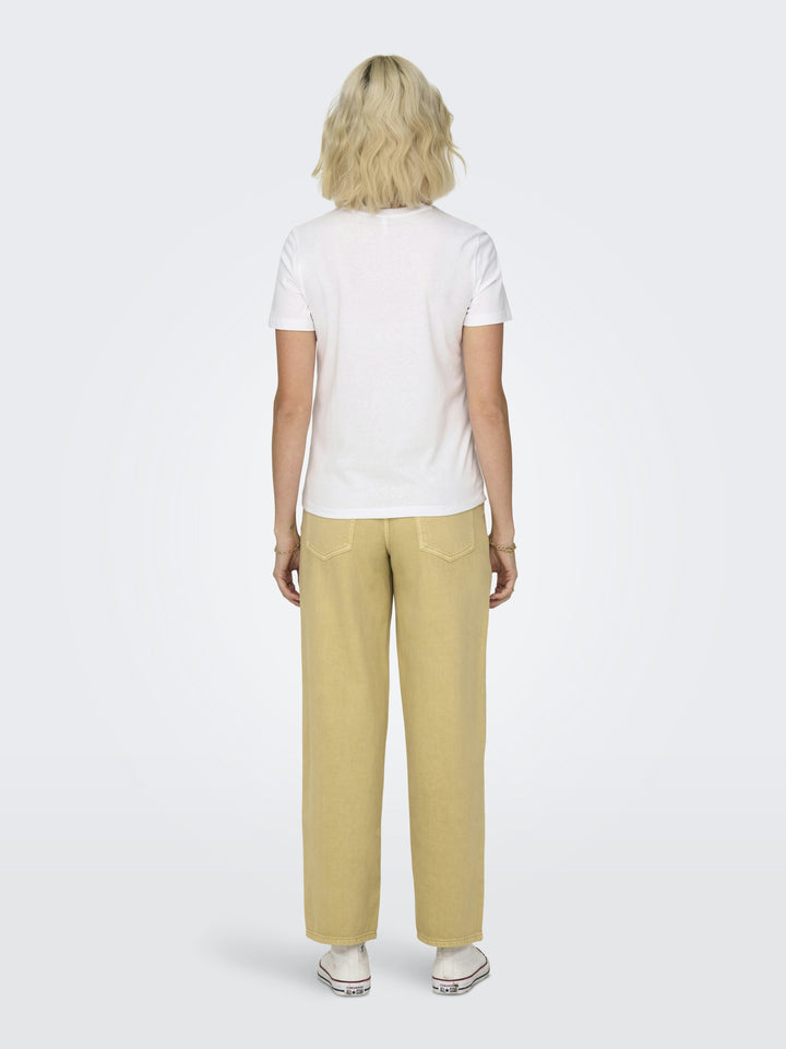 ONLKETTY S/S O-NECK TOP JRS NOOS, Bright White/Lemon 190858005 Bild 5