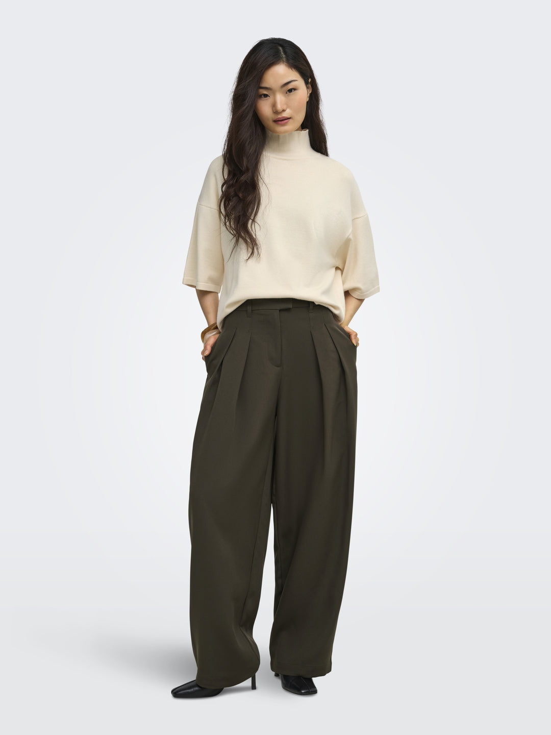ONLKIRSY MW PLEAT BARREL PANT TLR, Coffee Bean 237375 Bild 6