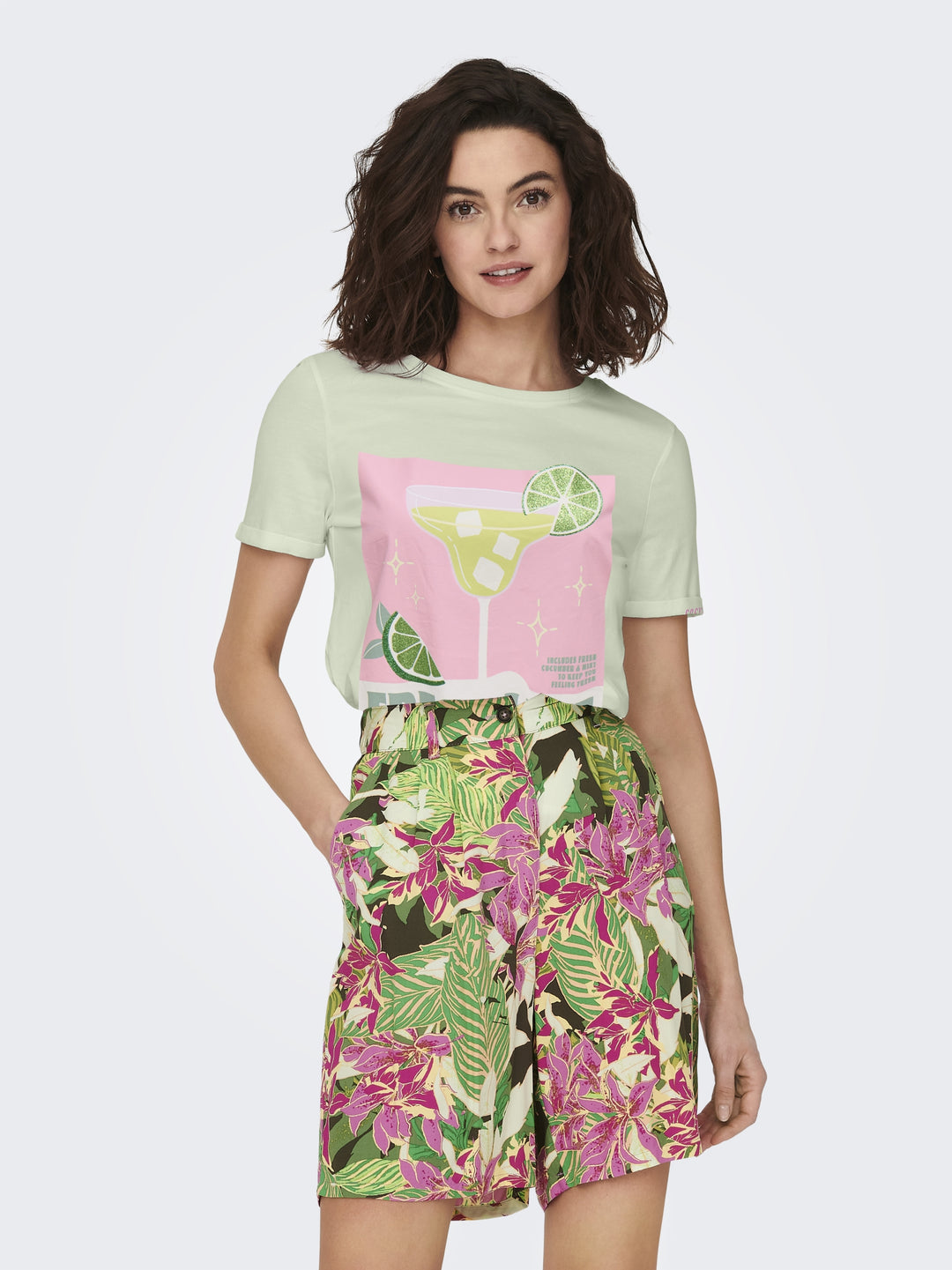 ONLKITA S/S DRINKS TOP BOX JRS, Green Lily/Dacey lime front 202570011 Bild 4
