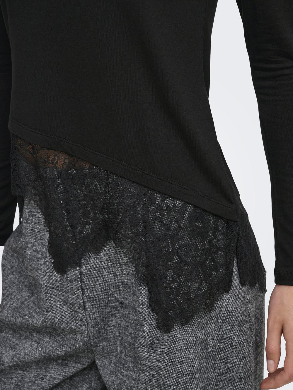 ONLLAILA LS LACE MIX TOP JRS, Black 177911 Bild 2