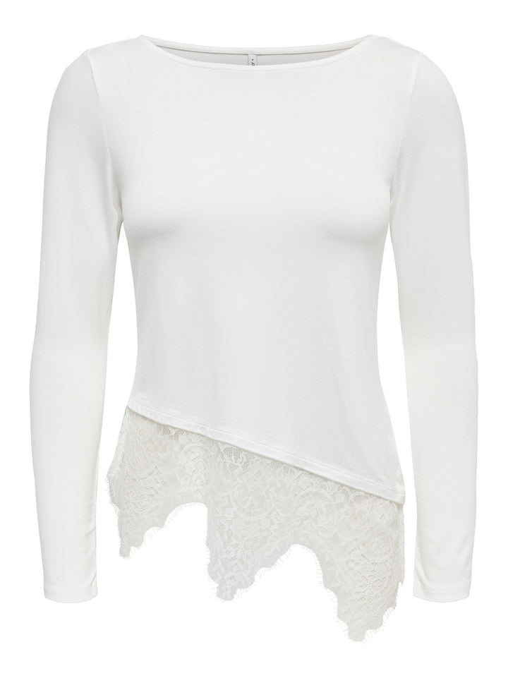 ONLLAILA LS LACE MIX TOP JRS, Cloud Dancer 177922 Bild 1