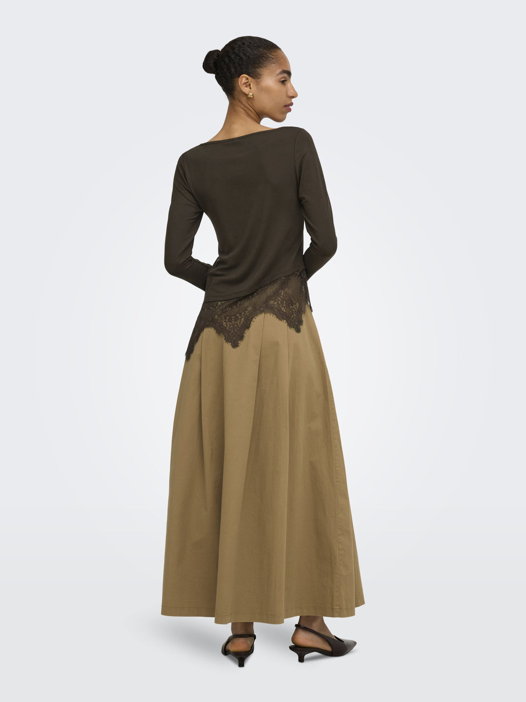 ONLLAILA LS LACE MIX TOP JRS, Coffee Bean 237375 Bild 5