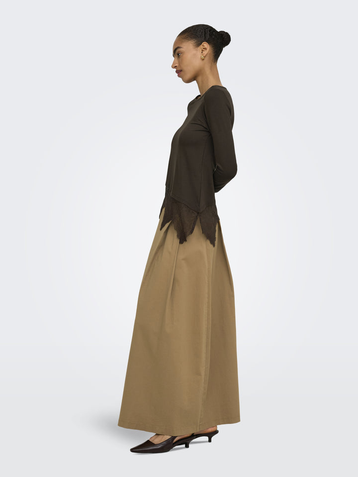 ONLLAILA LS LACE MIX TOP JRS, Coffee Bean 237375 Bild 6
