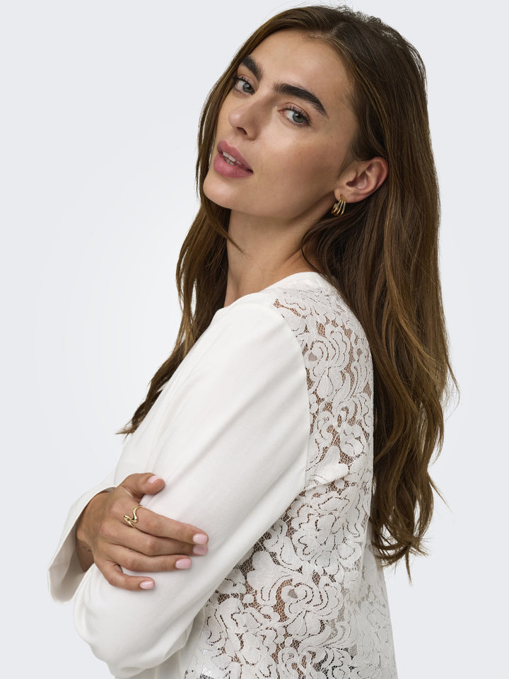 ONLLANIA L/S LACE TOP CS JRS, Cloud Dancer 177922 Bild 2