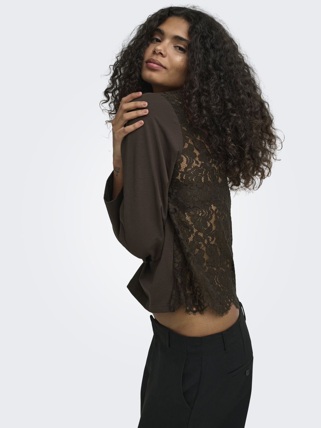 ONLLANIA L/S LACE TOP CS JRS, Coffee Bean 237375 Bild 7