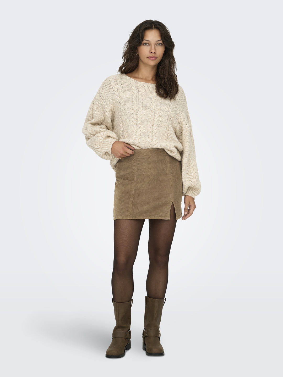 ONLLENI-GLOBAL SHORT CORD SLIT SKIR, Cocoa Créme 302321 Bild 5