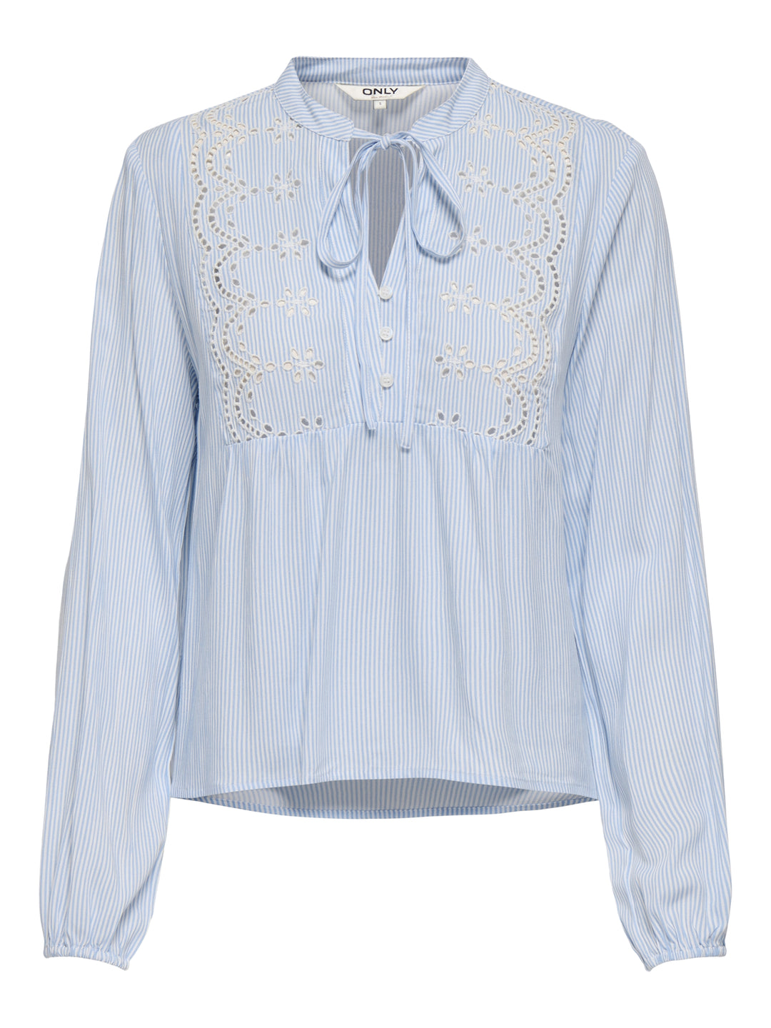 ONLLENNYO LS EMBROID V-NECK TOP NOO, Kentucky Blue/BRIGHT WHITE 206870001 Bild 1