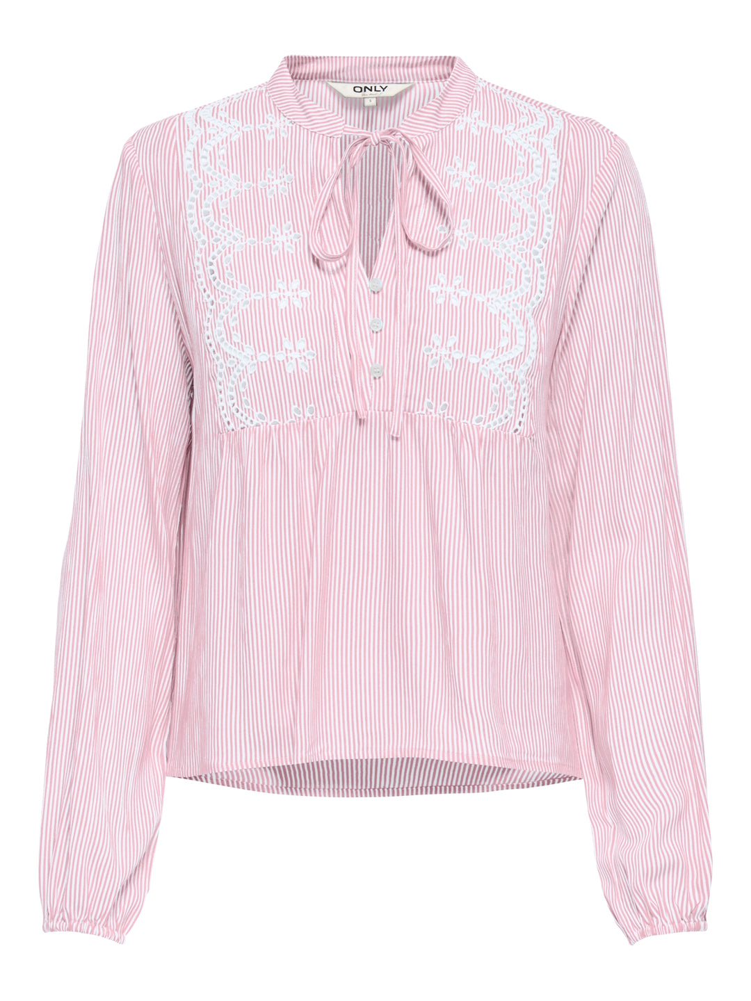 ONLLENNYO LS EMBROID V-NECK TOP NOO, Romance Rose/BRIGHT WHITE 305041001 Bild 1