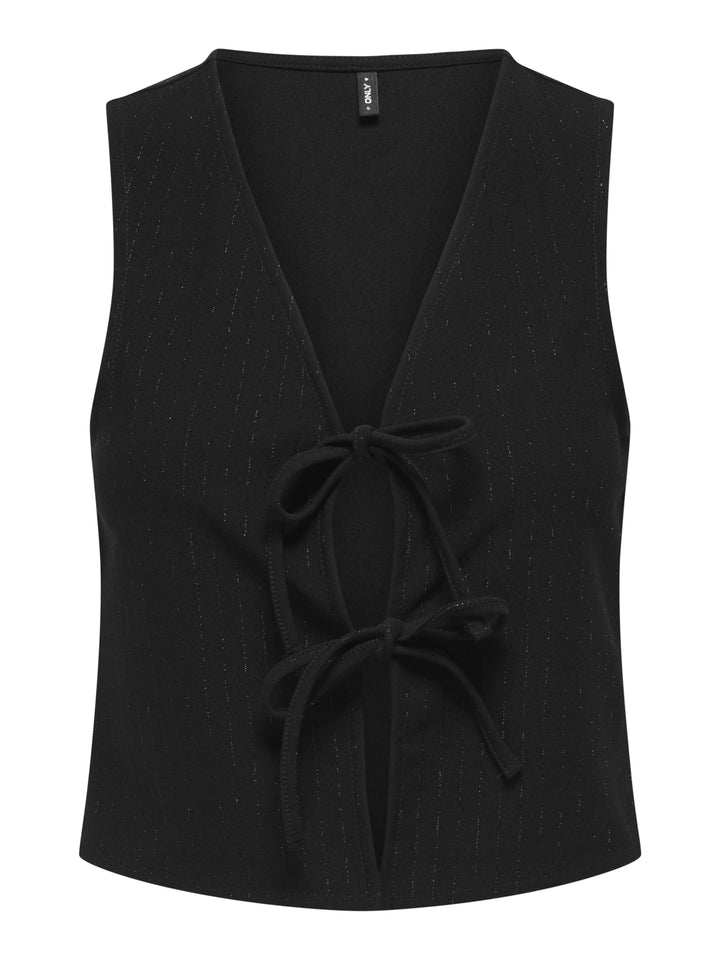 ONLLISA S/L SHINE PINSTRIPE VEST JR, Black/Silver glitter 177911002 Bild 1