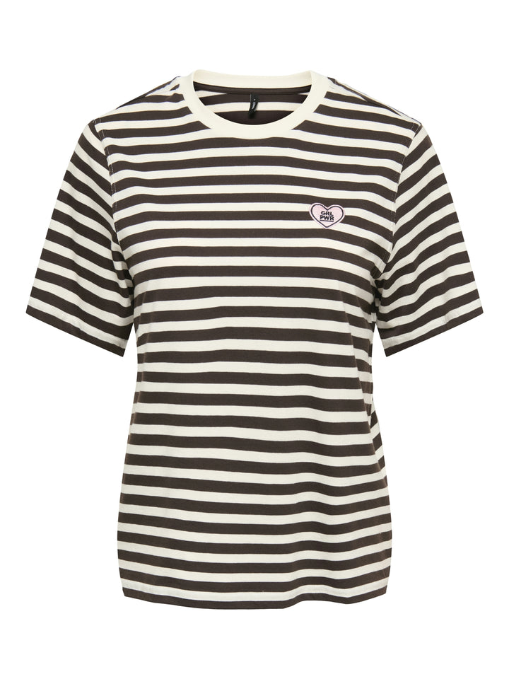 ONLLIVINA S/S O-NECK STRIPE TOP BOX, Coffee Bean/Cd + emb. grl pwr 237375011 Bild 1