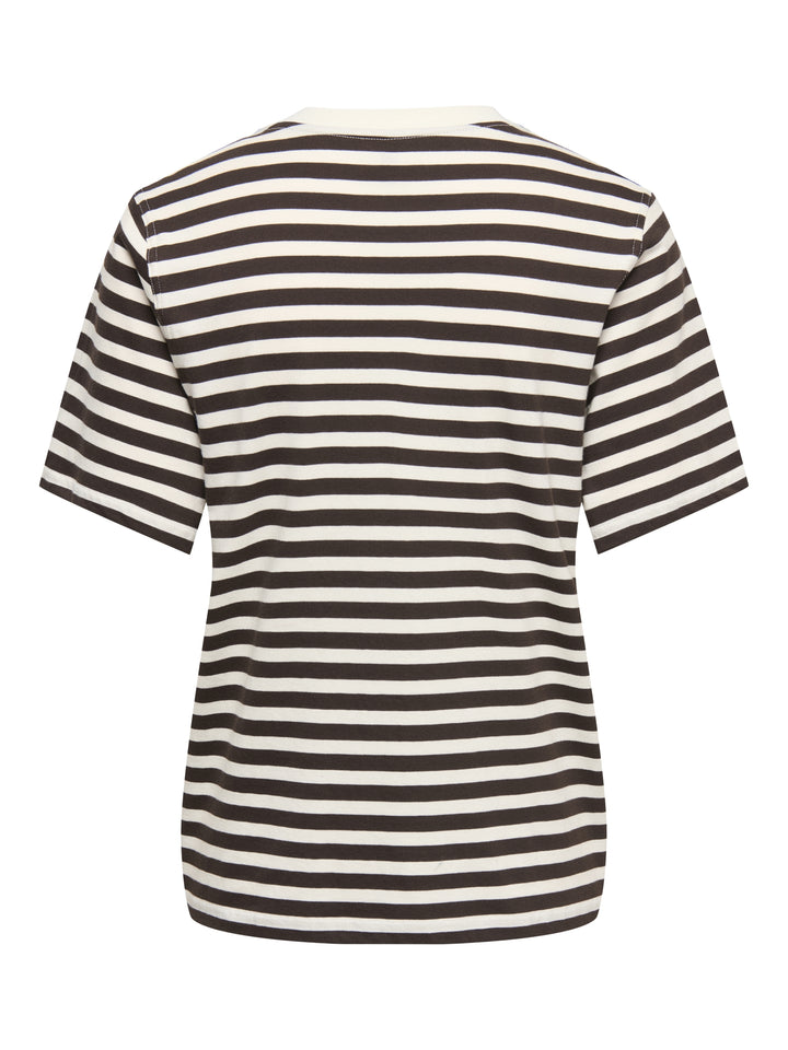 ONLLIVINA S/S O-NECK STRIPE TOP BOX, Coffee Bean/Cd + emb. grl pwr 237375011 Bild 2