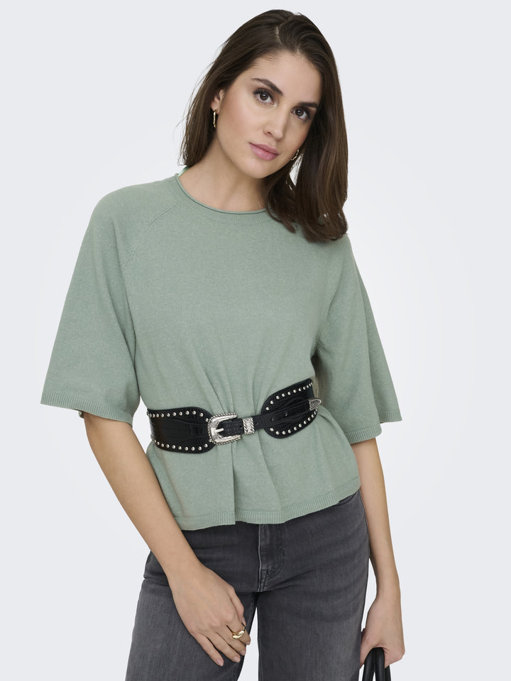 ONLLOYAL 2/4 O-NECK KNT NOOS, Chinois Green/Melange 190702001 Bild 6