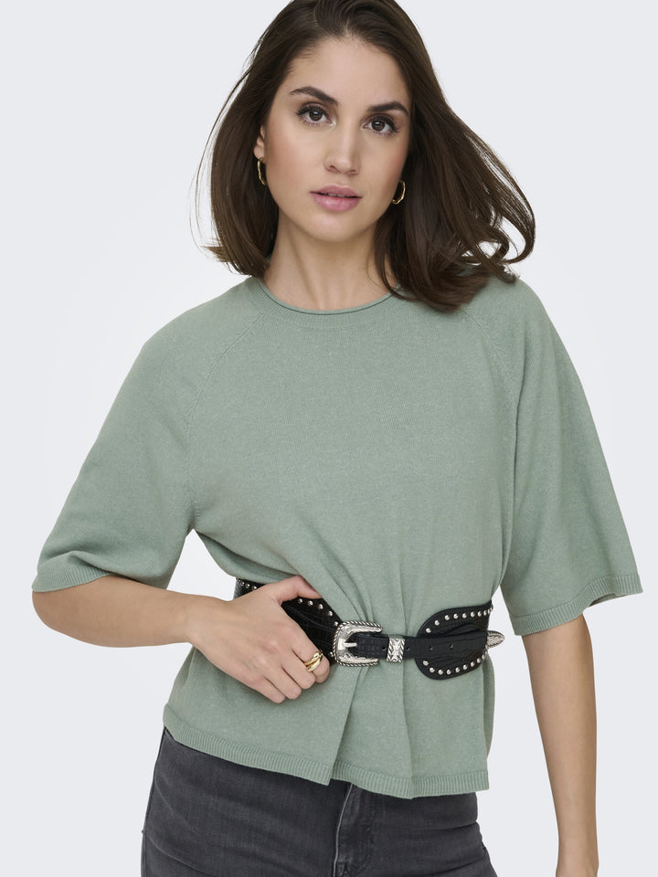 ONLLOYAL 2/4 O-NECK KNT NOOS, Chinois Green/Melange 190702001 Bild 7