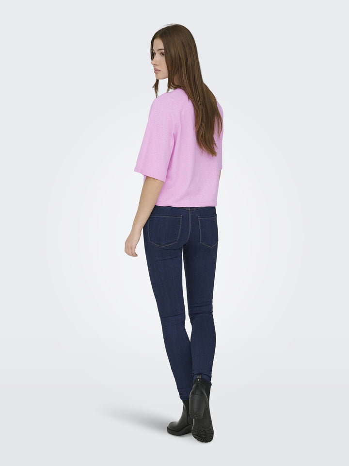 ONLLOYAL 2/4 O-NECK KNT NOOS, Super Pink/Melange 221110001 Bild 5
