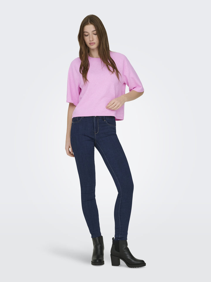 ONLLOYAL 2/4 O-NECK KNT NOOS, Super Pink/Melange 221110001 Bild 6
