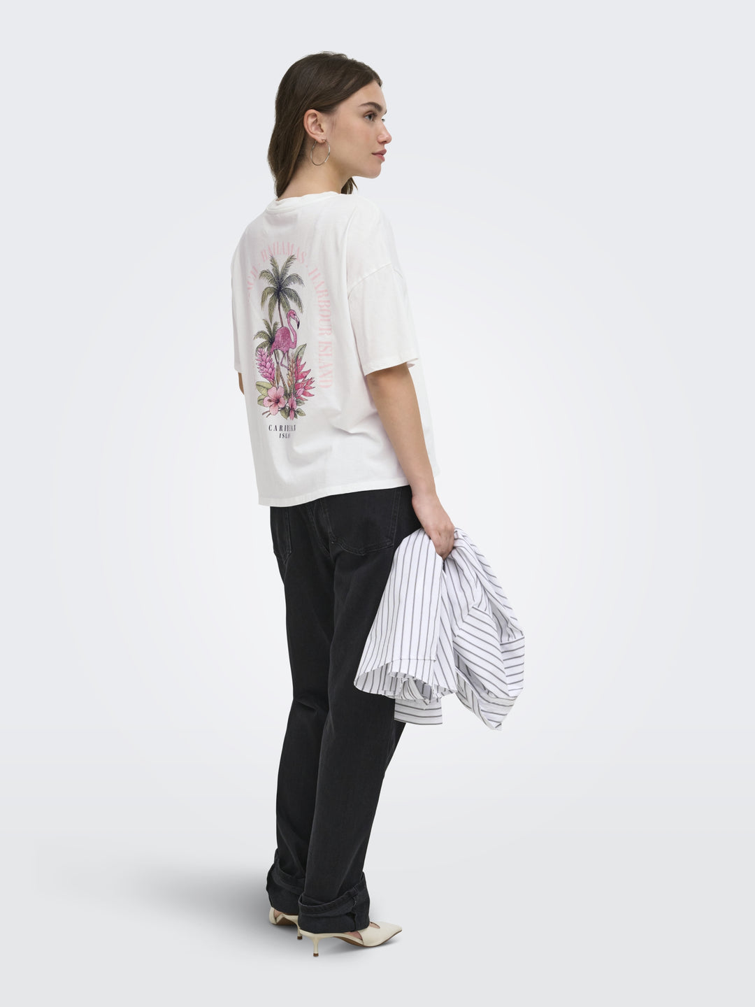 ONLLUCY BOXY S/S TOP JRS, Cloud Dancer/Pink sands beach 177922003 Bild 5
