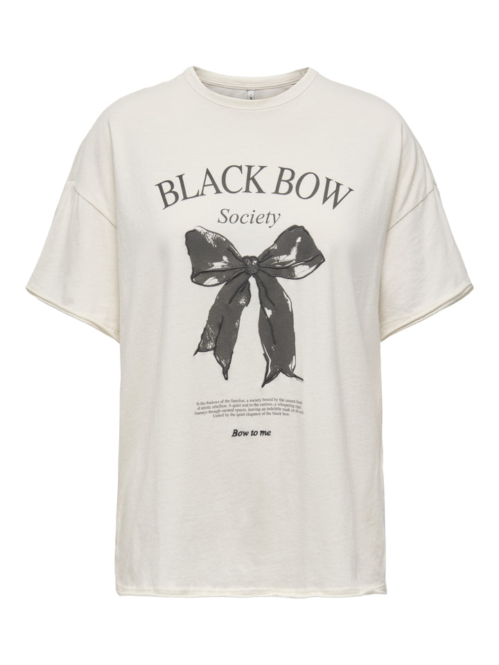ONLLUCY S/S BOXY BOW TOP JRS, Baby'S Breath/Lucy black bow 304181002 Bild 1