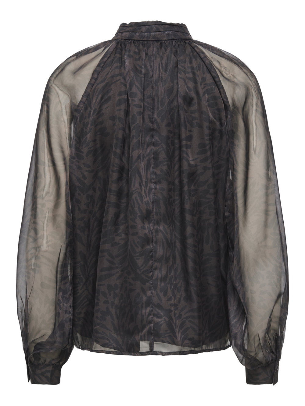 ONLLUMERIA L/S TIE BLOUSE WVN, Chocolate Plum/SHADOW LEAVES 238815001 Bild 2