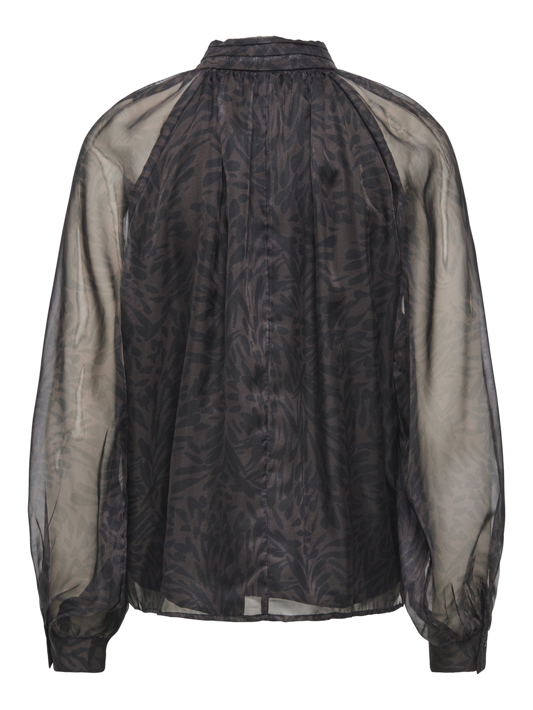 ONLLUMERIA L/S TIE BLOUSE WVN, Chocolate Plum/SHADOW LEAVES 238815001 Bild 2