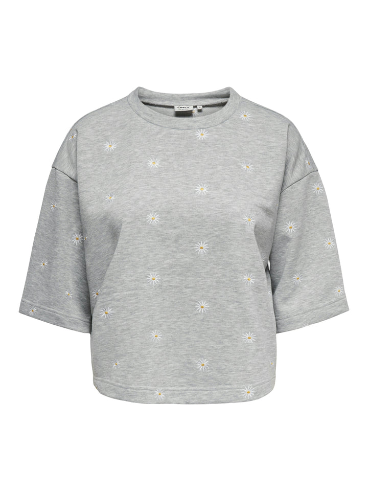 ONLLUNA 3/4 O-NECK UB SWT, Light Grey Melange/Small ditsy clou 179073001 Bild 1