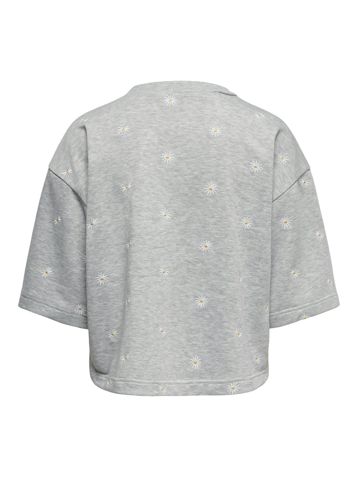 ONLLUNA 3/4 O-NECK UB SWT, Light Grey Melange/Small ditsy clou 179073001 Bild 2