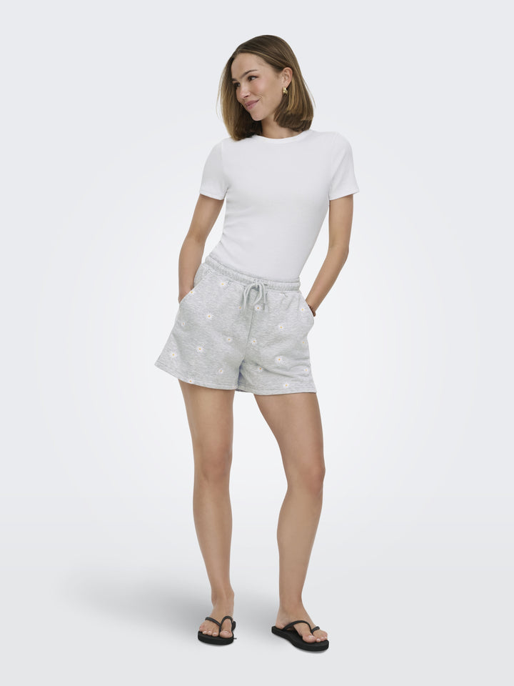ONLLUNA BERMUDA SHORTS UB SWT, Light Grey Melange/Smal ditsy cloud 179073001 Bild 6