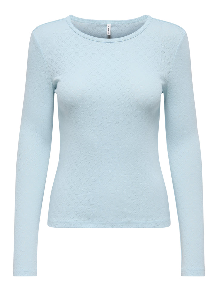 ONLMADISON L/S O-NECK TOP JRS, Winter Sky/Heart pointelle 253196005 Bild 1