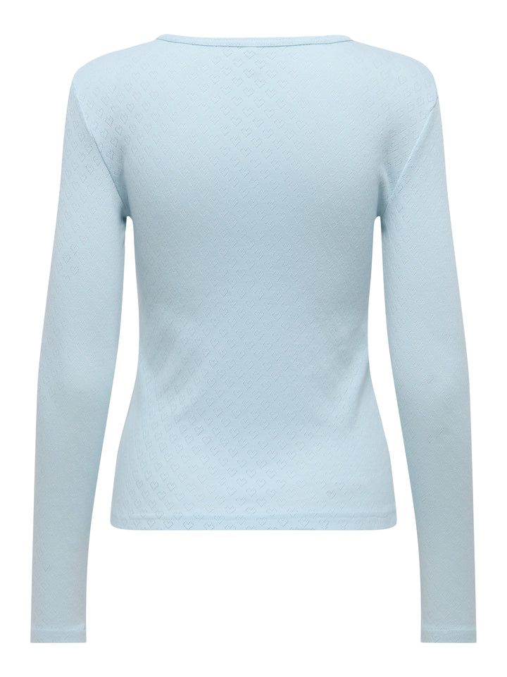 ONLMADISON L/S O-NECK TOP JRS, Winter Sky/Heart pointelle 253196005 Bild 2