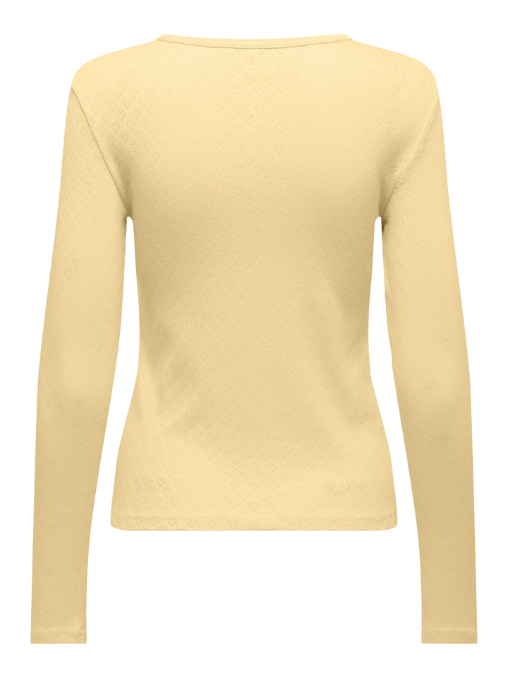 ONLMADISON L/S O-NECK TOP JRS, Sunlight/Heart pointelle 290575005 Bild 2