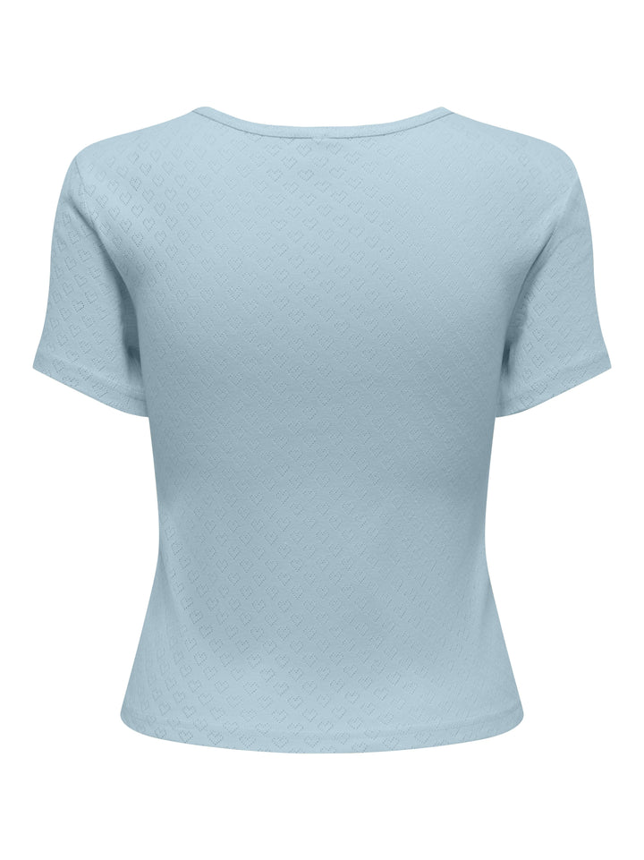 ONLMADISON S/S O-NECK BABY TEE JRS, Winter Sky/Heart pointelle 253196005 Bild 2