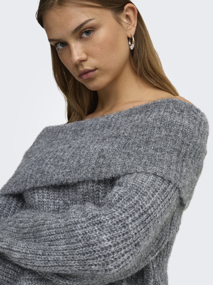 ONLMAGGIE LS OFF SHOULDER KNT, Medium Grey Melange 179075 Bild 3