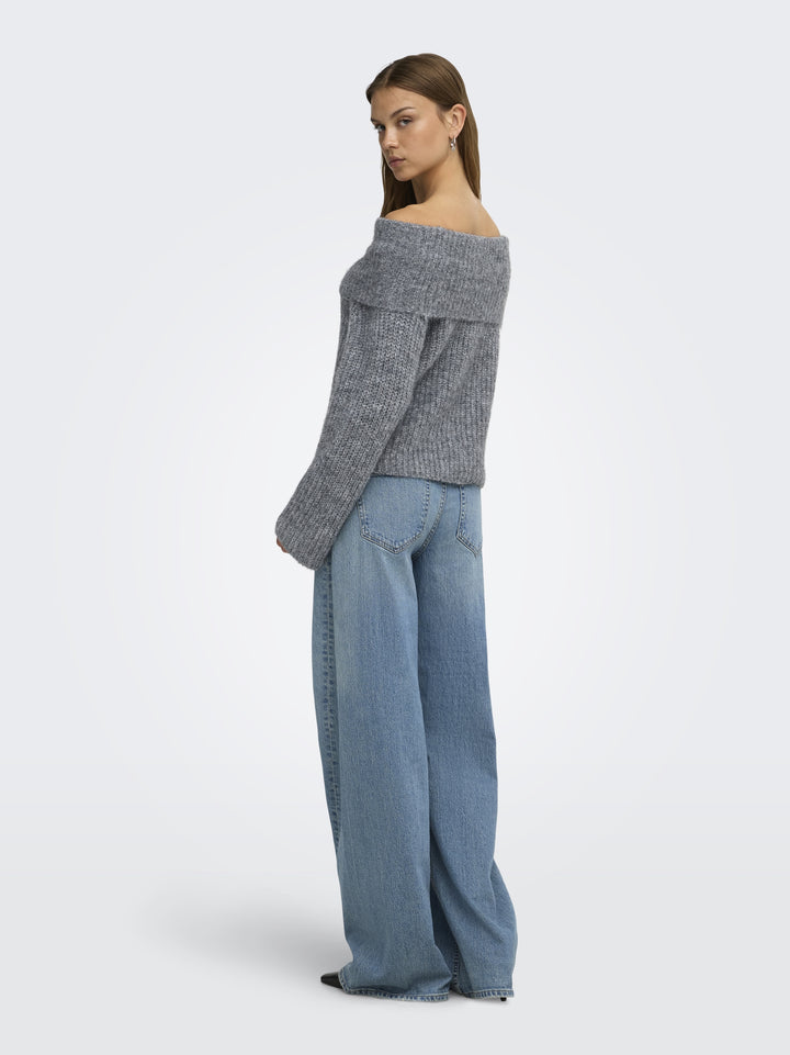 ONLMAGGIE LS OFF SHOULDER KNT, Medium Grey Melange 179075 Bild 5
