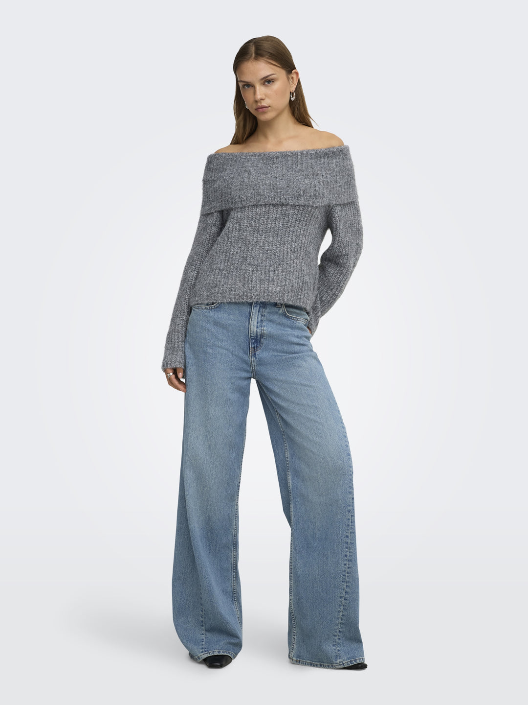 ONLMAGGIE LS OFF SHOULDER KNT, Medium Grey Melange 179075 Bild 6