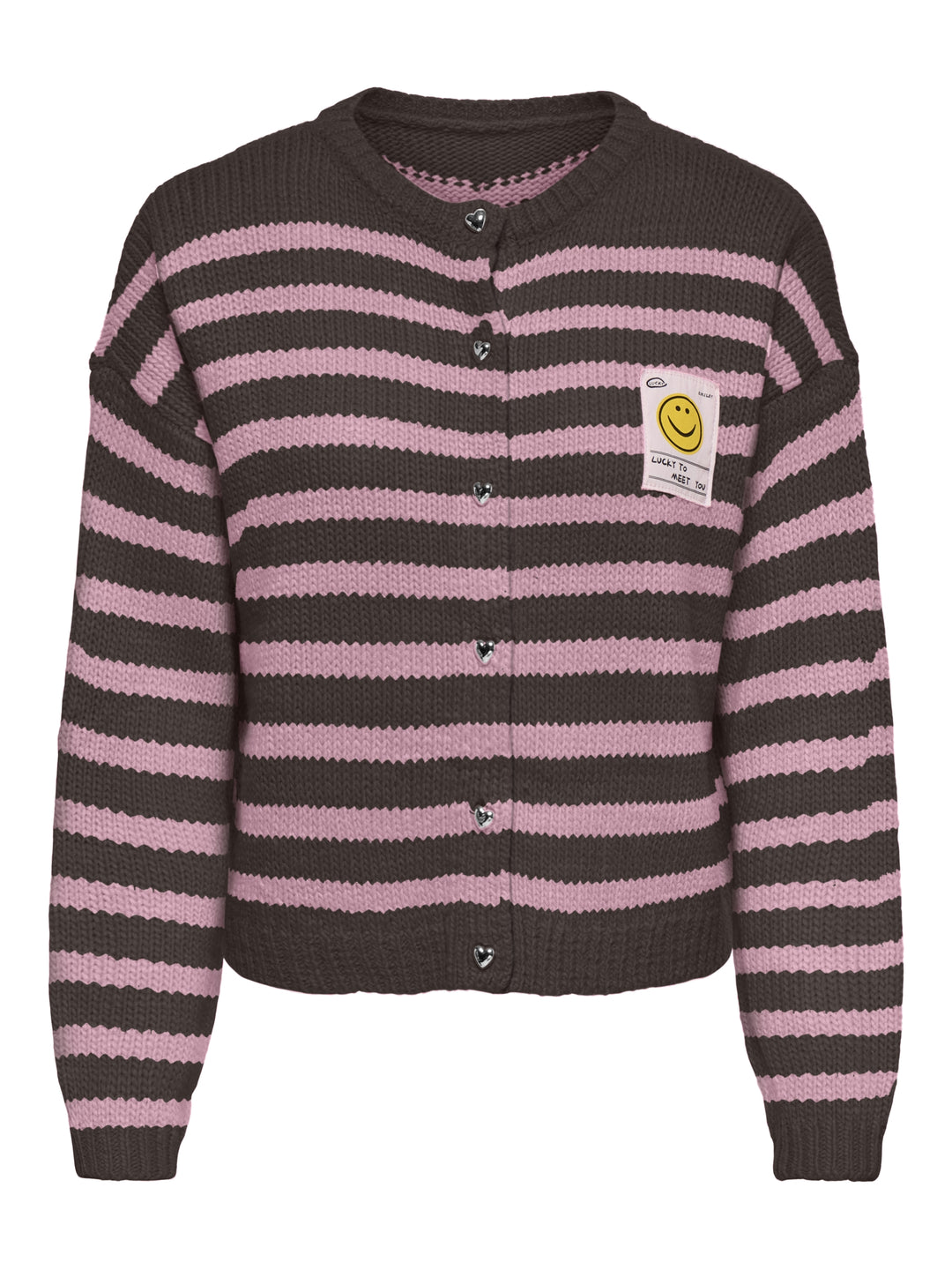 ONLMAILEY LS DETAIL O-NECK CARDI CS, Coffee Bean/Orchid Pink/Smiley/Silv 237375003 Bild 1