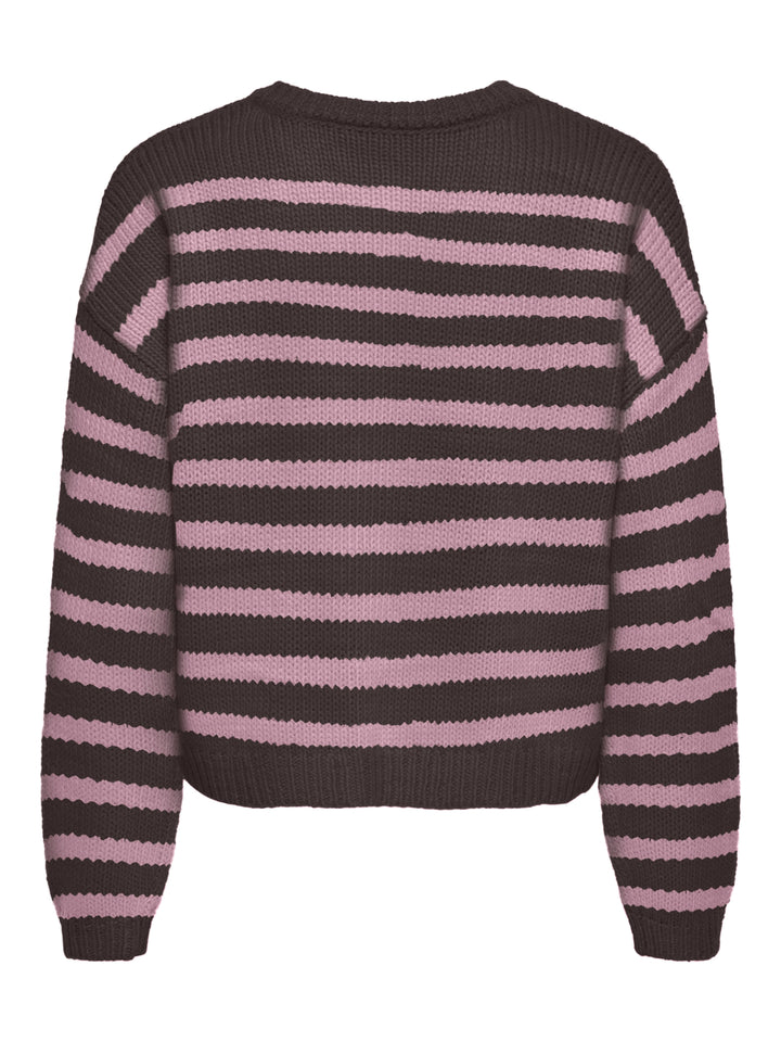 ONLMAILEY LS DETAIL O-NECK CARDI CS, Coffee Bean/Orchid Pink/Smiley/Silv 237375003 Bild 3
