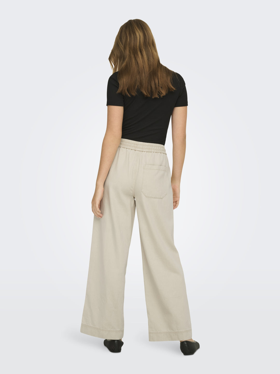 ONLMAISA HW PULL-UP WIDE PANT PNT, Oatmeal 177935 Bild 5