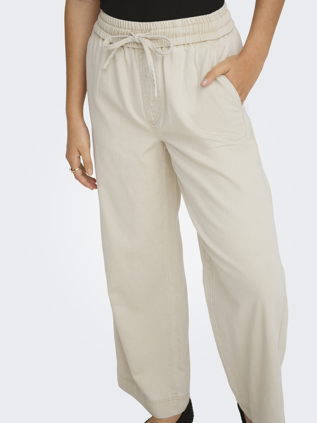 ONLMAISA HW PULL-UP WIDE PANT PNT, Oatmeal 177935 Bild 7