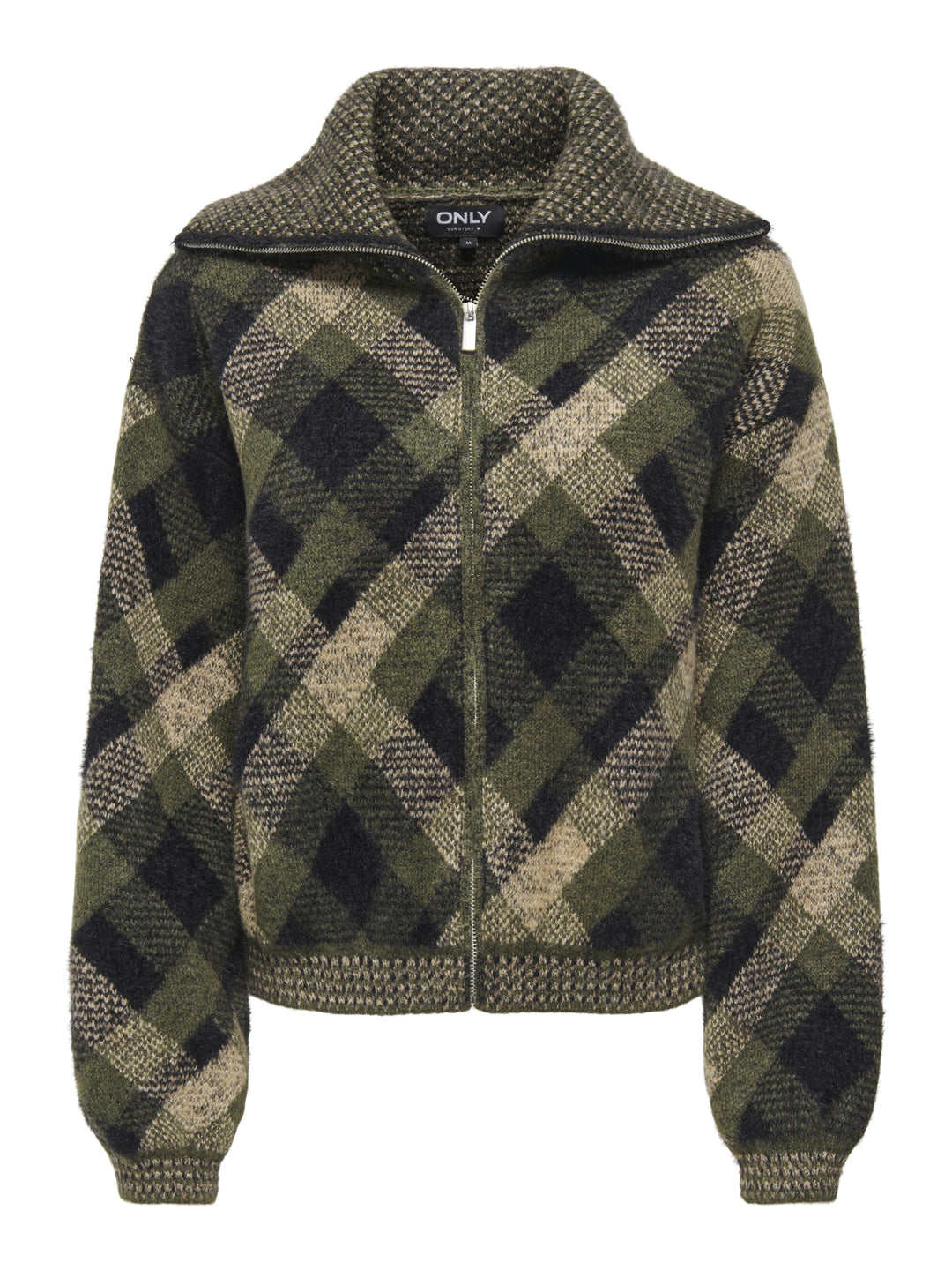 ONLMAROON LS ZIP COLLAR CARDIGAN KN, Forest Night/Small/Otter/Black 193783004 Bild 1