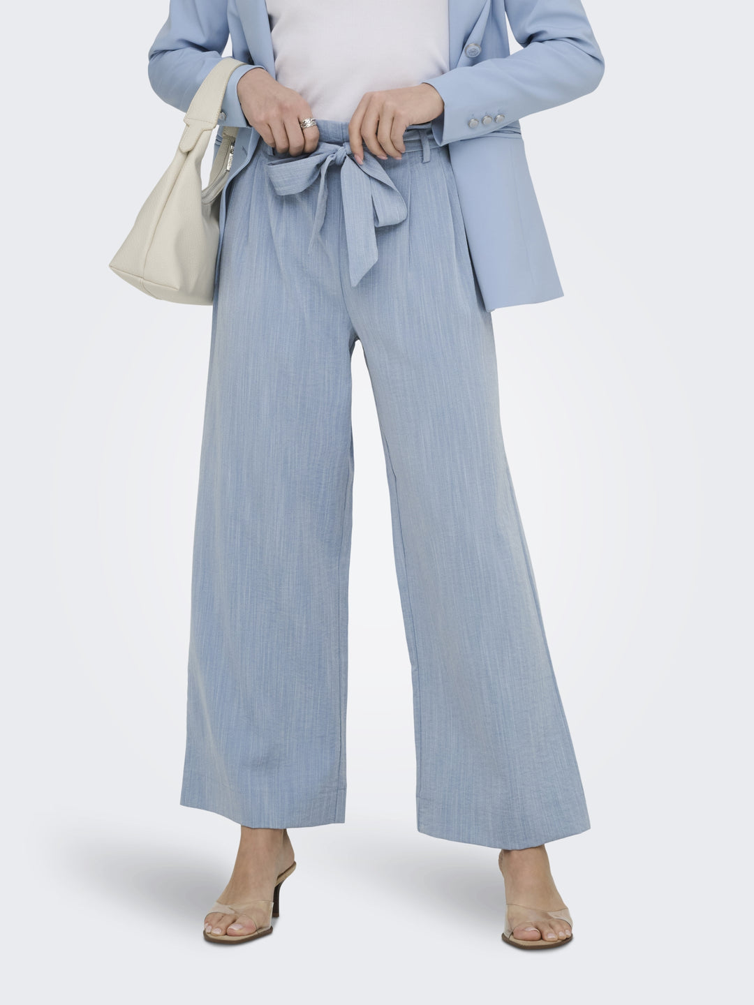ONLMARSA SOLID PAPERBAG PANT WVN NO, Faded Denim/MELANGE 179686001 Bild 4