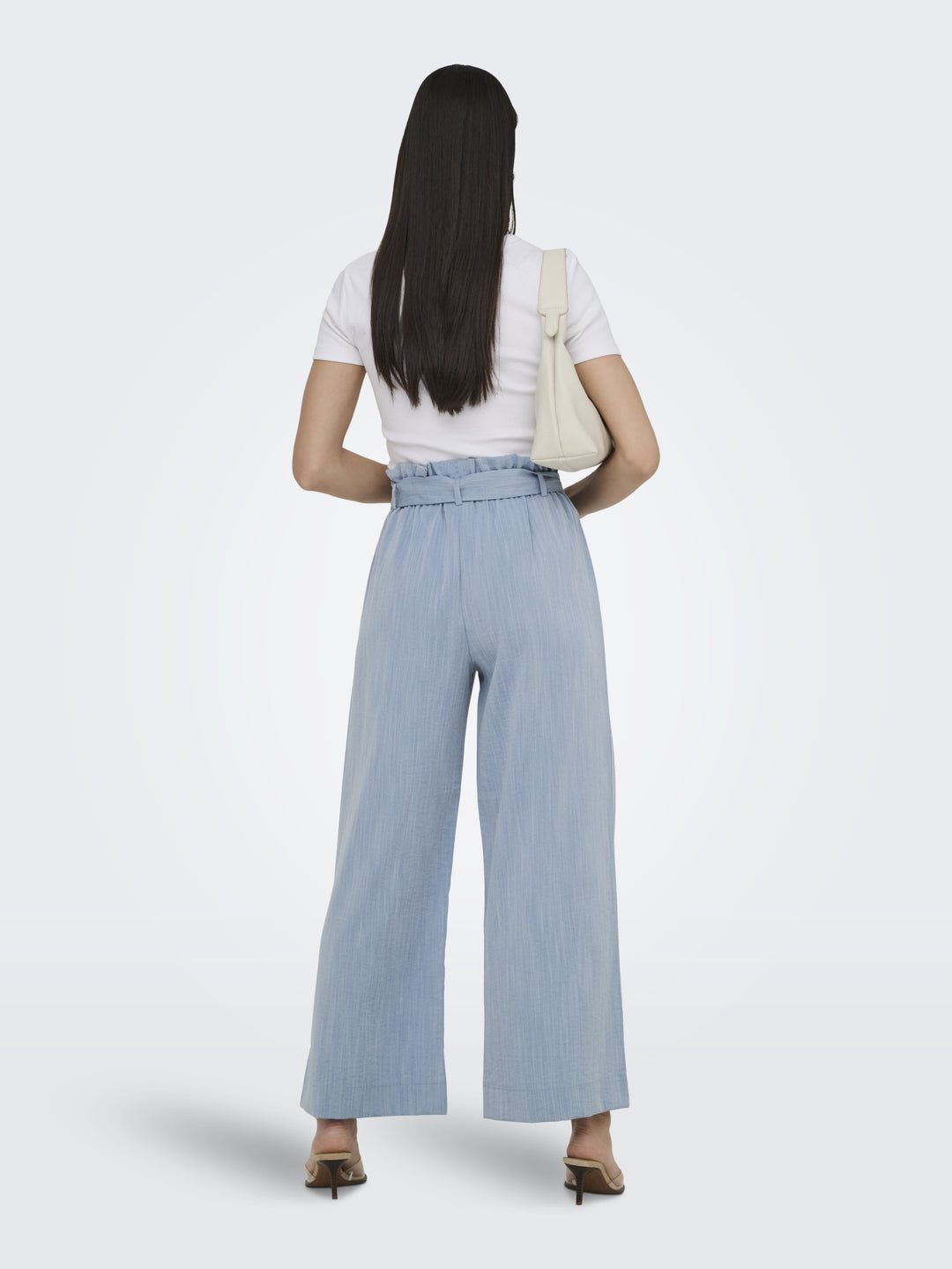 ONLMARSA SOLID PAPERBAG PANT WVN NO, Faded Denim/MELANGE 179686001 Bild 5