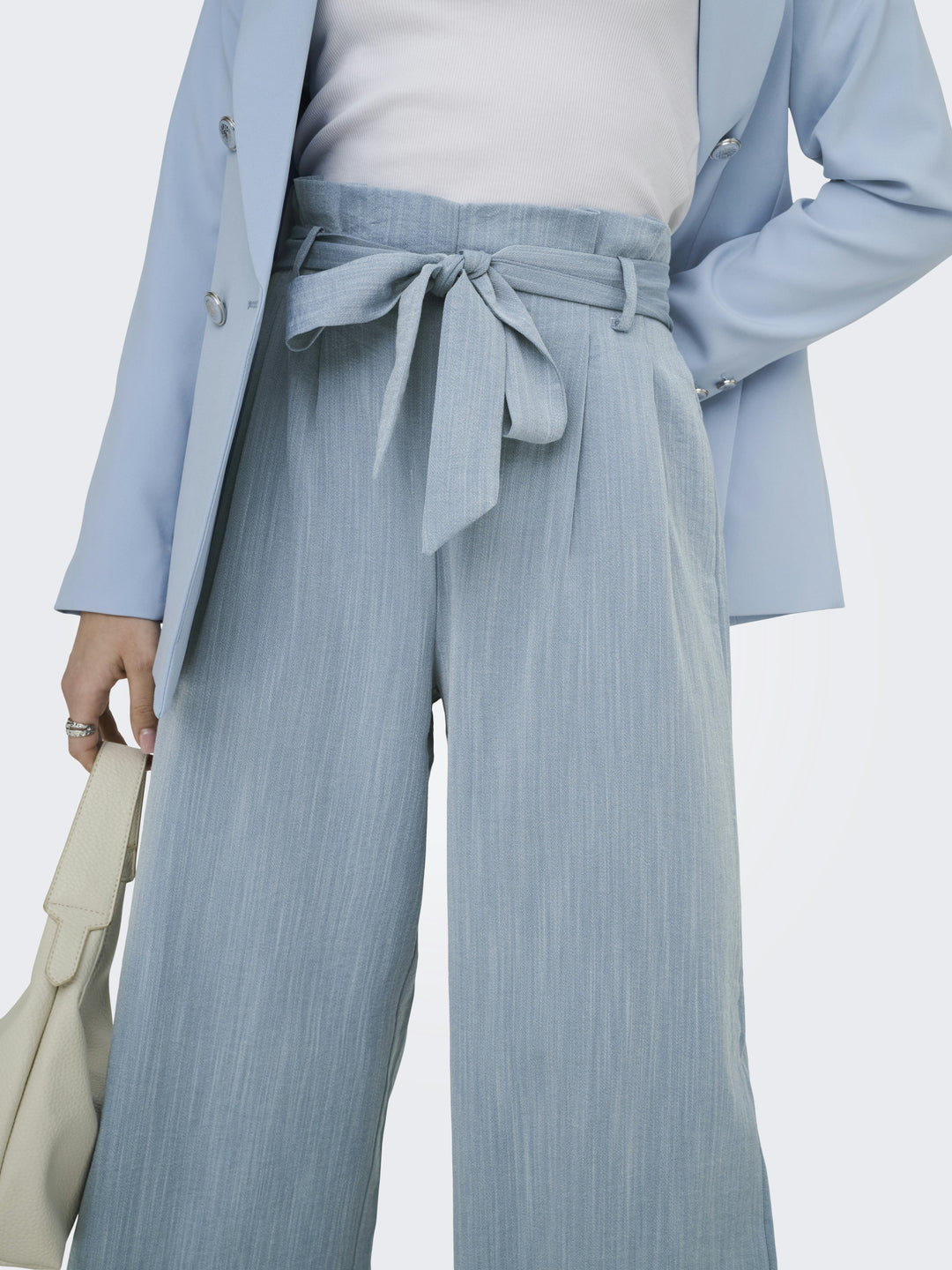 ONLMARSA SOLID PAPERBAG PANT WVN NO, Faded Denim/MELANGE 179686001 Bild 7